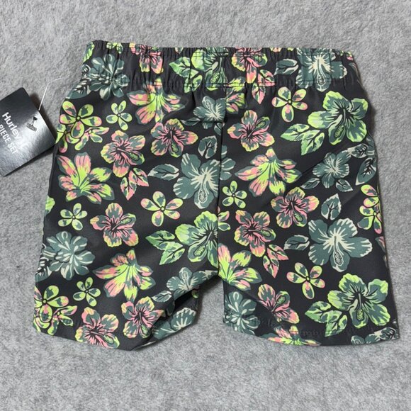 Hurley Baby 12M Infant Toddler Swim Shorts Rashguard 2-piece Yellow Gray SPF 50+ - Picture 5 of 7